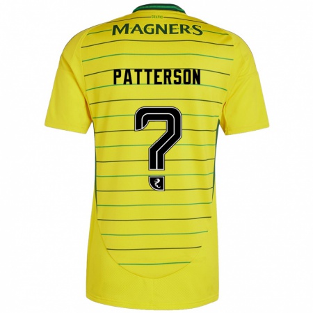 Kandiny Enfant Maillot Cameron Patterson #0 Jaune Tenues Extérieur 2024/25 T-Shirt