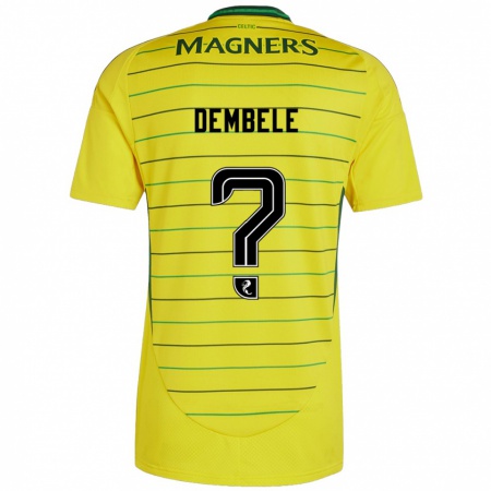 Kandiny Enfant Maillot Hassan Dembele #0 Jaune Tenues Extérieur 2024/25 T-Shirt