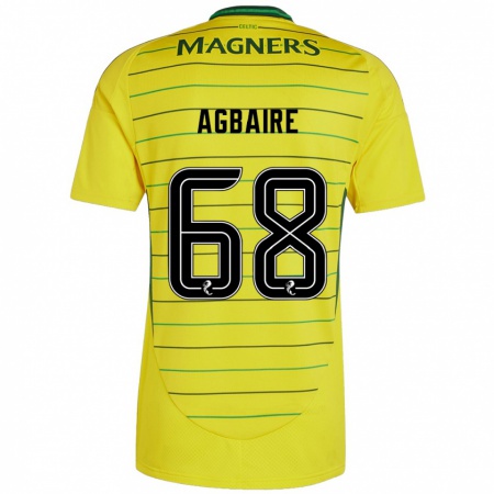 Kandiny Enfant Maillot Lenny Agbaire #68 Jaune Tenues Extérieur 2024/25 T-Shirt