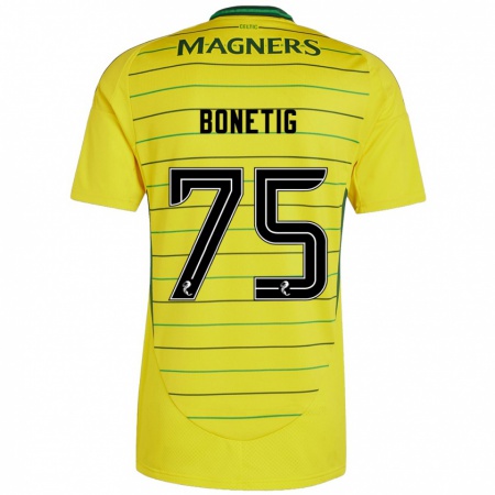 Kandiny Enfant Maillot Liam Bonetig #75 Jaune Tenues Extérieur 2024/25 T-Shirt