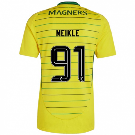 Kandiny Enfant Maillot Jamie Meikle #91 Jaune Tenues Extérieur 2024/25 T-Shirt