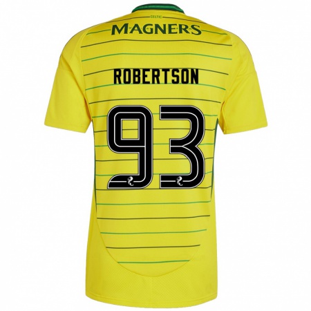 Kandiny Enfant Maillot Mitchell Robertson #93 Jaune Tenues Extérieur 2024/25 T-Shirt