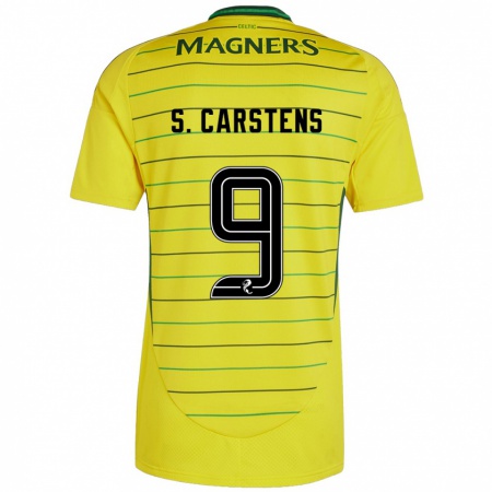 Kandiny Enfant Maillot Signe Carstens #9 Jaune Tenues Extérieur 2024/25 T-Shirt