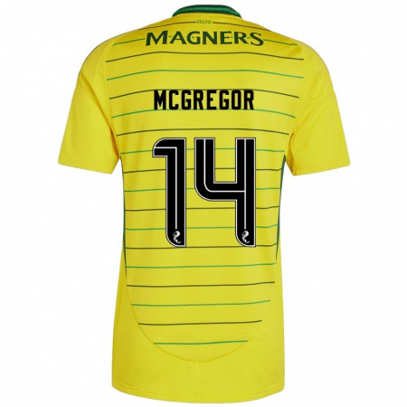 Kandiny Enfant Maillot Shannon Mcgregor #14 Jaune Tenues Extérieur 2024/25 T-Shirt