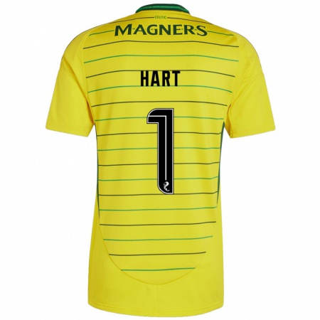 Kandiny Enfant Maillot Joe Hart #1 Jaune Tenues Extérieur 2024/25 T-Shirt