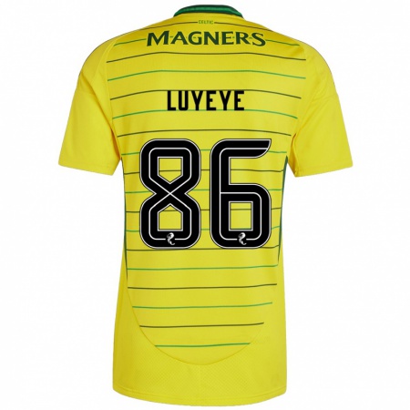 Kandiny Enfant Maillot Benny-Jackson Luyeye #86 Jaune Tenues Extérieur 2024/25 T-Shirt