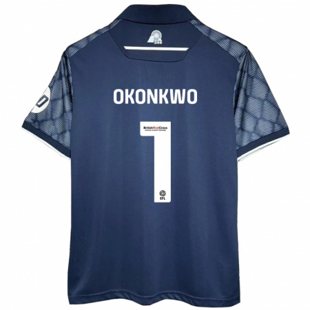 Kandiny Enfant Maillot Arthur Okonkwo #1 Noir Tenues Extérieur 2024/25 T-Shirt