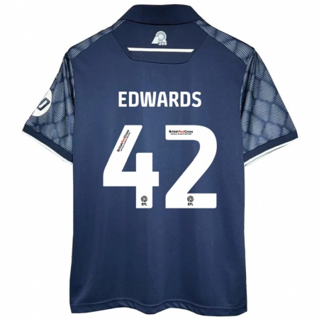 Kandiny Enfant Maillot Callum Edwards #42 Noir Tenues Extérieur 2024/25 T-Shirt