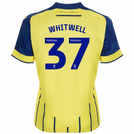 Kandiny Enfant Maillot Harry Whitwell #37 Jaune Bleu Tenues Extérieur 2024/25 T-Shirt