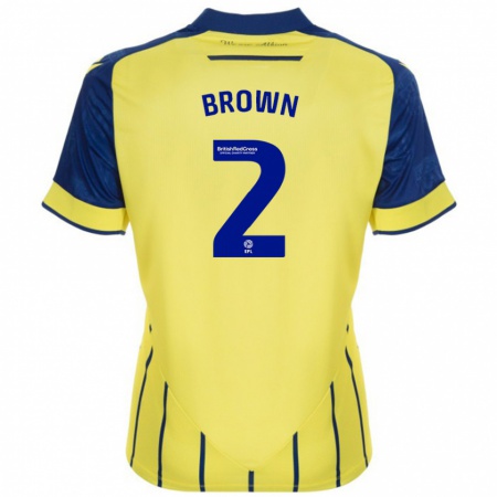 Kandiny Enfant Maillot Ashlee Brown #2 Jaune Bleu Tenues Extérieur 2024/25 T-Shirt