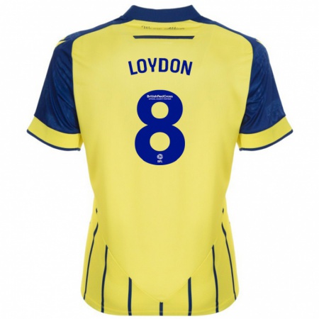 Kandiny Enfant Maillot Abi Loydon #8 Jaune Bleu Tenues Extérieur 2024/25 T-Shirt