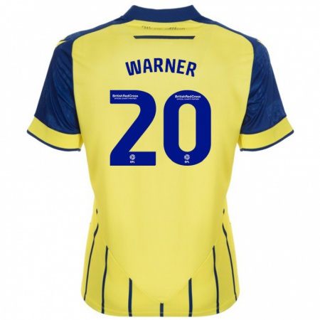 Kandiny Enfant Maillot Phoebe Warner #20 Jaune Bleu Tenues Extérieur 2024/25 T-Shirt