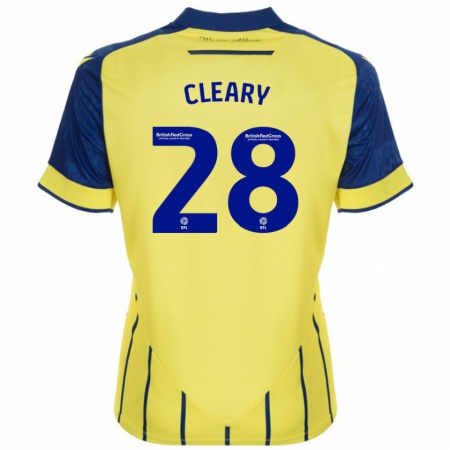 Kandiny Enfant Maillot Reyes Cleary #28 Jaune Bleu Tenues Extérieur 2024/25 T-Shirt