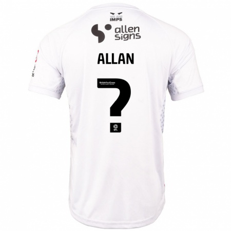 Kandiny Enfant Maillot Isaac Allan #0 Rouge Blanc Tenues Extérieur 2024/25 T-Shirt