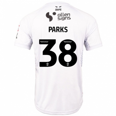 Kandiny Enfant Maillot Charlie Parks #38 Rouge Blanc Tenues Extérieur 2024/25 T-Shirt