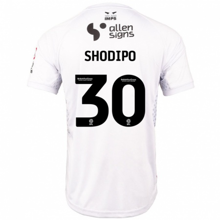 Kandiny Enfant Maillot Olamide Shodipo #30 Rouge Blanc Tenues Extérieur 2024/25 T-Shirt