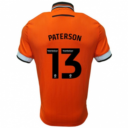 Kandiny Enfant Maillot Callum Paterson #13 Orange Blanc Tenues Extérieur 2024/25 T-Shirt