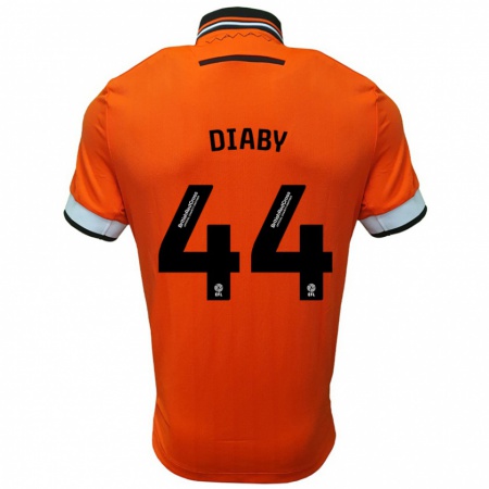 Kandiny Enfant Maillot Momo Diaby #44 Orange Blanc Tenues Extérieur 2024/25 T-Shirt