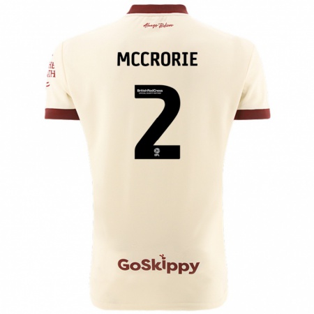 Kandiny Enfant Maillot Ross Mccrorie #2 Blanc Crème Tenues Extérieur 2024/25 T-Shirt