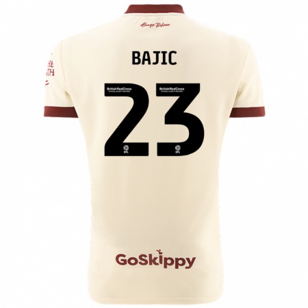 Kandiny Enfant Maillot Stefan Bajic #23 Blanc Crème Tenues Extérieur 2024/25 T-Shirt