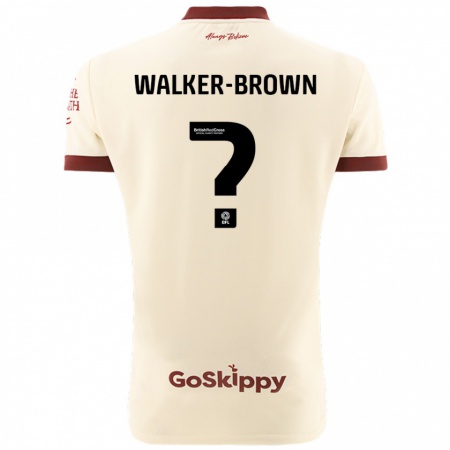 Kandiny Enfant Maillot Rushon Walker-Brown #0 Blanc Crème Tenues Extérieur 2024/25 T-Shirt