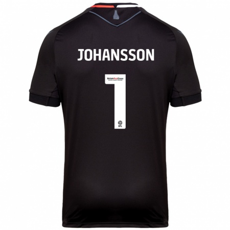 Kandiny Enfant Maillot Viktor Johansson #1 Noir Tenues Extérieur 2024/25 T-Shirt