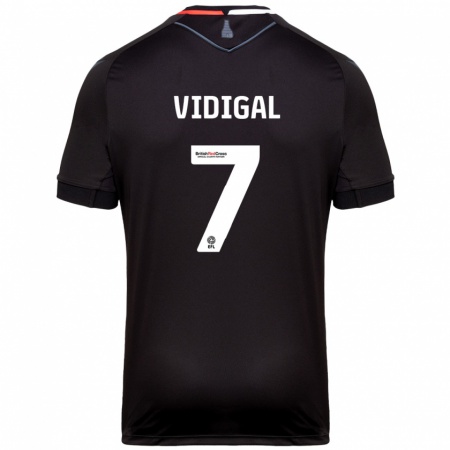 Kandiny Enfant Maillot André Vidigal #7 Noir Tenues Extérieur 2024/25 T-Shirt