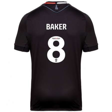 Kandiny Enfant Maillot Lewis Baker #8 Noir Tenues Extérieur 2024/25 T-Shirt