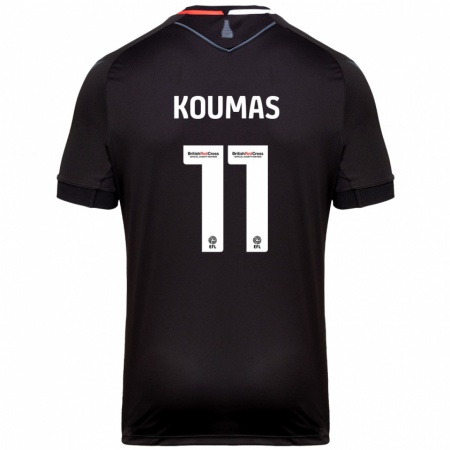 Kandiny Enfant Maillot Lewis Koumas #11 Noir Tenues Extérieur 2024/25 T-Shirt