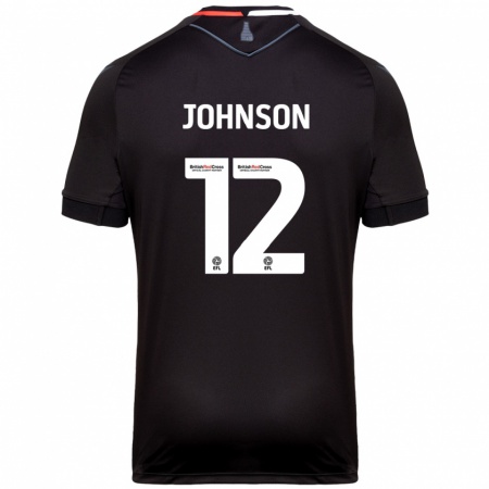 Kandiny Enfant Maillot Daniel Johnson #12 Noir Tenues Extérieur 2024/25 T-Shirt