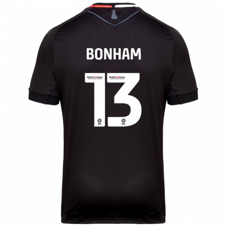 Kandiny Enfant Maillot Jack Bonham #13 Noir Tenues Extérieur 2024/25 T-Shirt