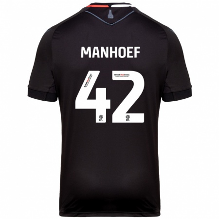 Kandiny Enfant Maillot Million Manhoef #42 Noir Tenues Extérieur 2024/25 T-Shirt