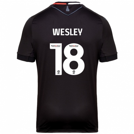 Kandiny Enfant Maillot Wesley Moraes #18 Noir Tenues Extérieur 2024/25 T-Shirt