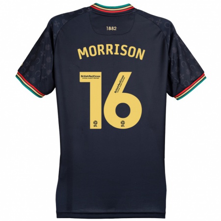 Kandiny Enfant Maillot Liam Morrison #16 Bleu Marine Foncé Tenues Extérieur 2024/25 T-Shirt