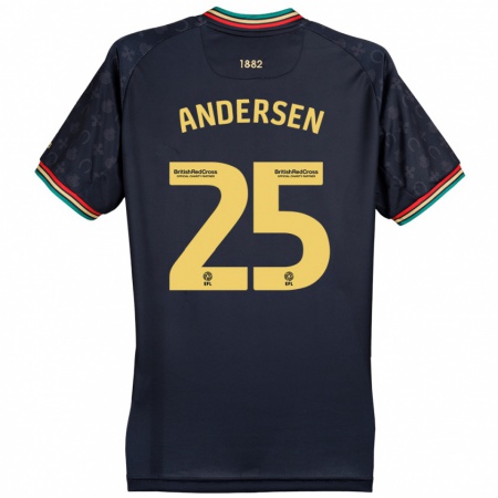 Kandiny Enfant Maillot Lucas Andersen #25 Bleu Marine Foncé Tenues Extérieur 2024/25 T-Shirt