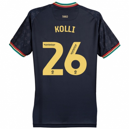 Kandiny Enfant Maillot Rayan Kolli #26 Bleu Marine Foncé Tenues Extérieur 2024/25 T-Shirt