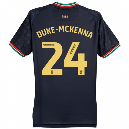 Kandiny Enfant Maillot Stephen Duke-Mckenna #24 Bleu Marine Foncé Tenues Extérieur 2024/25 T-Shirt