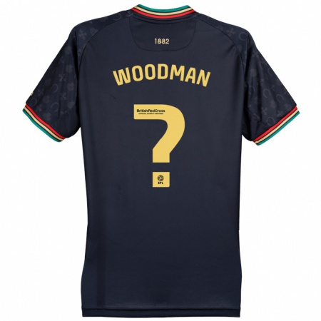 Kandiny Enfant Maillot Deon Woodman #0 Bleu Marine Foncé Tenues Extérieur 2024/25 T-Shirt