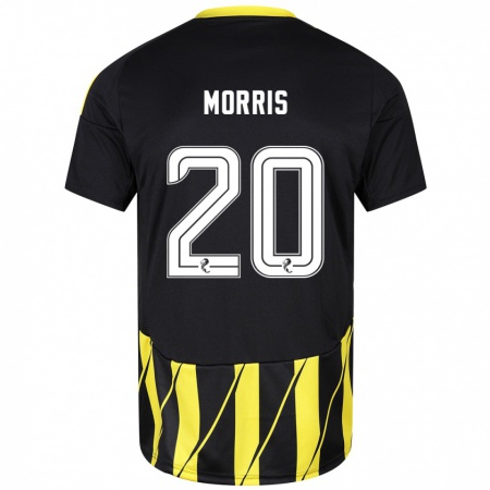 Kandiny Enfant Maillot Shayden Morris #20 Noir Jaune Tenues Extérieur 2024/25 T-Shirt