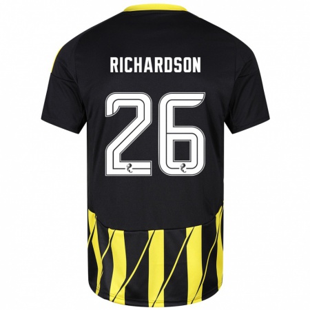 Kandiny Enfant Maillot Jayden Richardson #26 Noir Jaune Tenues Extérieur 2024/25 T-Shirt