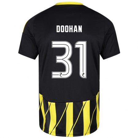 Kandiny Enfant Maillot Ross Doohan #31 Noir Jaune Tenues Extérieur 2024/25 T-Shirt