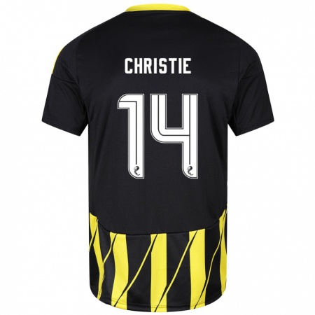 Kandiny Enfant Maillot Mya Christie #14 Noir Jaune Tenues Extérieur 2024/25 T-Shirt