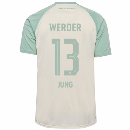 Kandiny Enfant Maillot Seong-Hyeon Jung #13 Blanc Cassé Vert Clair Tenues Extérieur 2024/25 T-Shirt