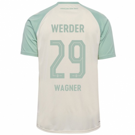 Kandiny Enfant Maillot Paul Wagner #29 Blanc Cassé Vert Clair Tenues Extérieur 2024/25 T-Shirt