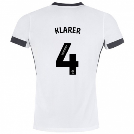 Kandiny Enfant Maillot Christoph Klarer #4 Blanc Noir Tenues Extérieur 2024/25 T-Shirt