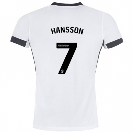 Kandiny Enfant Maillot Emil Hansson #7 Blanc Noir Tenues Extérieur 2024/25 T-Shirt