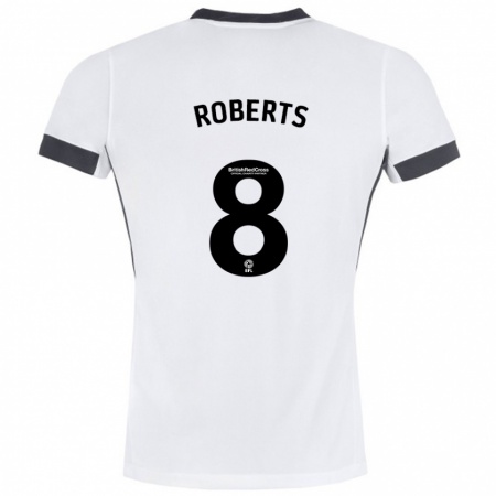 Kandiny Enfant Maillot Tyler Roberts #8 Blanc Noir Tenues Extérieur 2024/25 T-Shirt