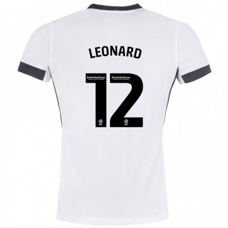 Kandiny Enfant Maillot Marc Leonard #12 Blanc Noir Tenues Extérieur 2024/25 T-Shirt