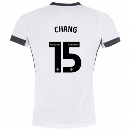 Kandiny Enfant Maillot Alfie Chang #15 Blanc Noir Tenues Extérieur 2024/25 T-Shirt