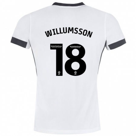 Kandiny Enfant Maillot Willum Thór Willumsson #18 Blanc Noir Tenues Extérieur 2024/25 T-Shirt